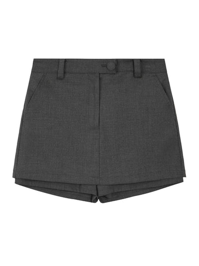 Low Rise Button Skort (Grey)