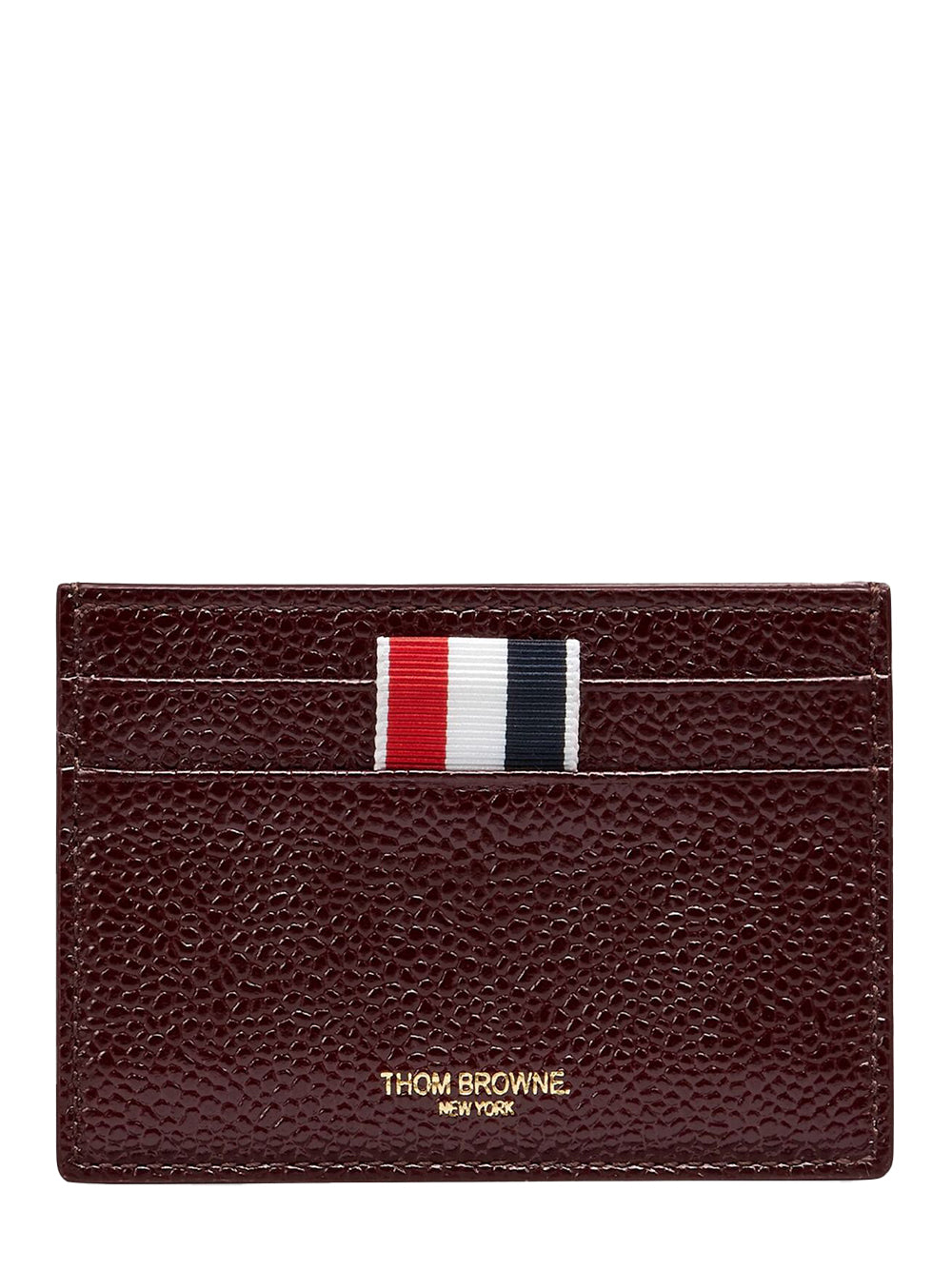 Lucido Leather Single Card Holder (Burgundy)