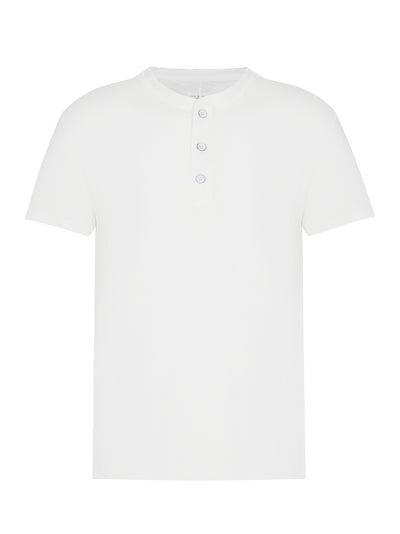 Classic Short Sleeve Henley (Grey Heather)