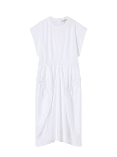 Stanley Gathered Dress White