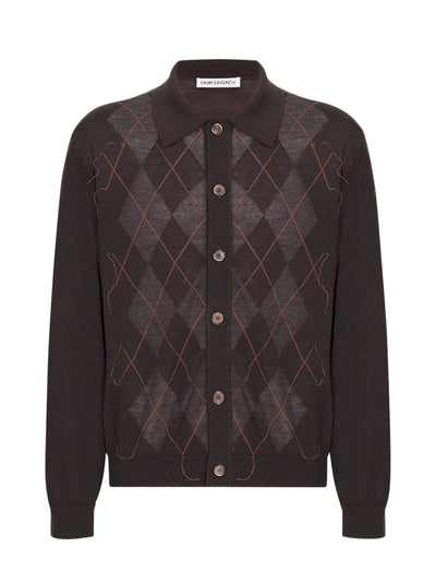 Academy Cardigan Argyle Fine