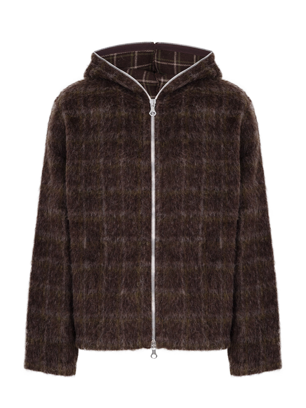Full Zip Hood Dorf Check Hairy