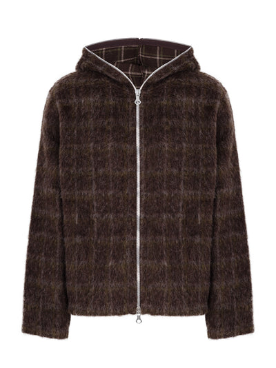 Full Zip Hood Dorf Check Hairy