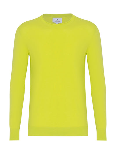 Long Sleeve High Low Crew Lime