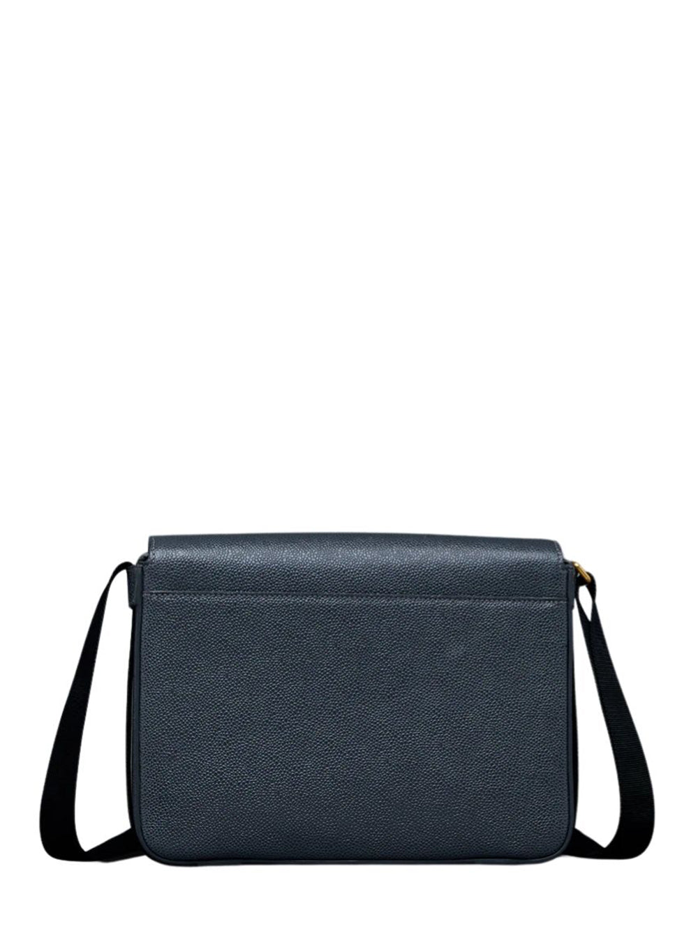 Pebble Grain Leather Reporter Bag (Dark Grey)