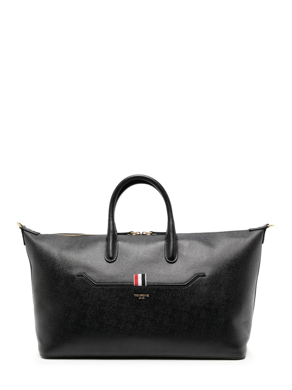 Medium Soft Duffle W/ Shoulder Strap In Pebble Grain Leather Black