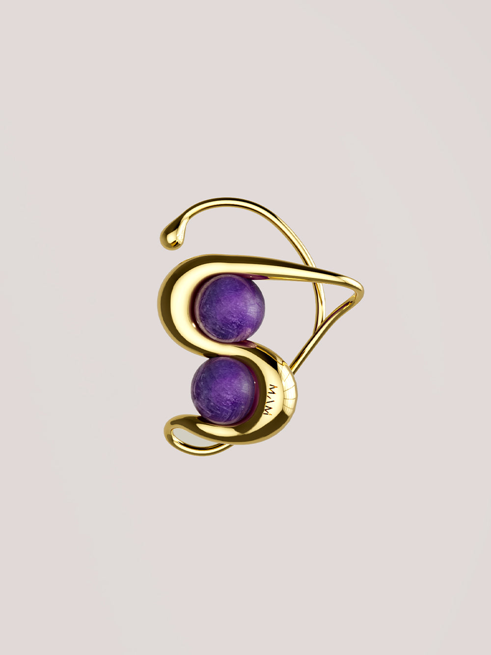 Ear-Cuff With Amethyst (Gold)