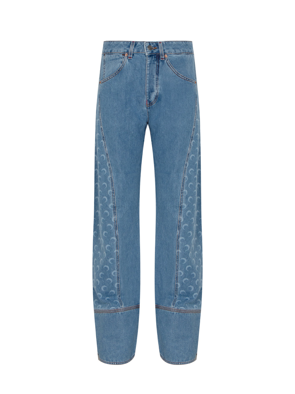 Moon Laser Denim Curved Jeans (Light Blue)