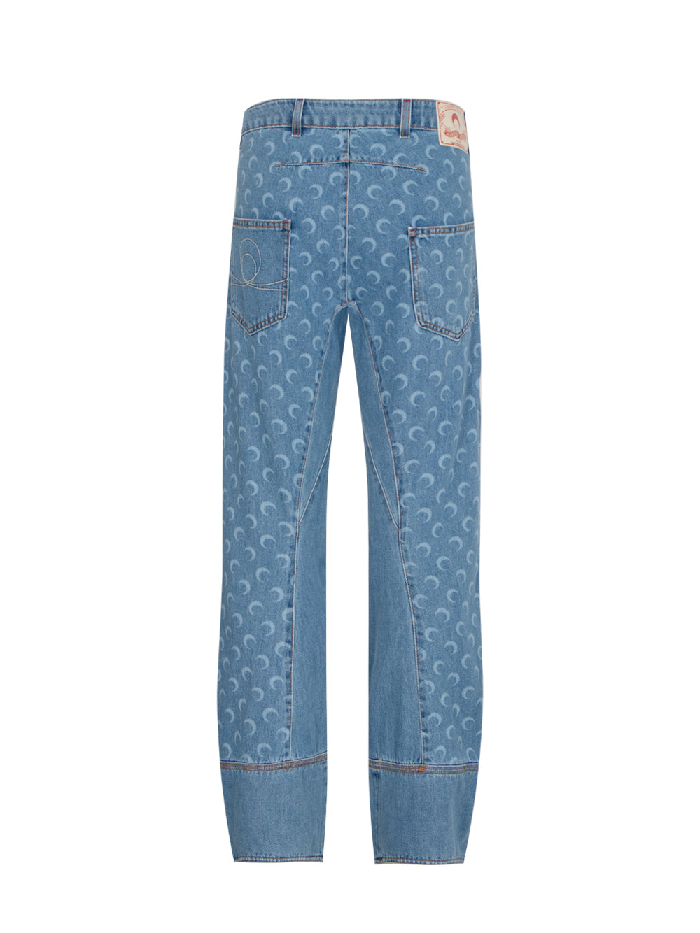 Moon Laser Denim Curved Jeans (Light Blue)