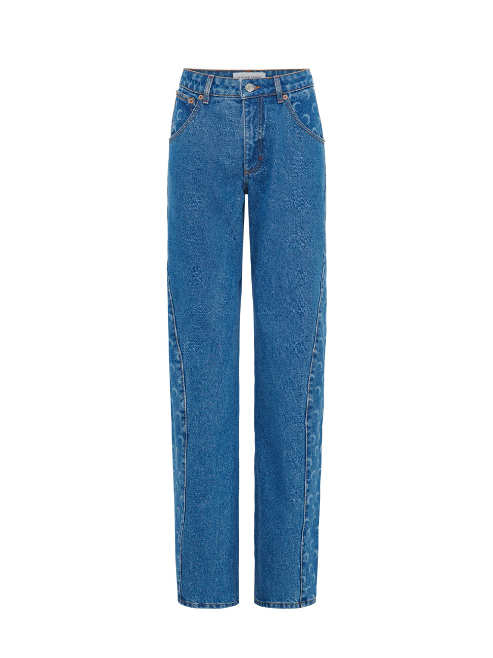 Moon Laser Denim Curved Jeans (Light Blue)