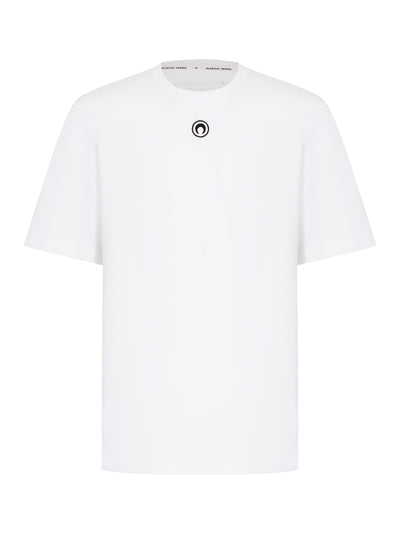 Men Moon Logo Jersey Loose Fit T-Shirt (White)