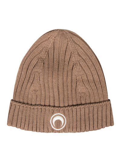 Moon Logo Knit Beanie (Camel)