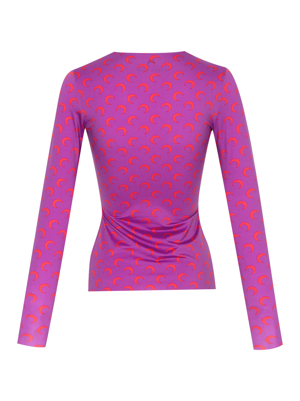 Moon Printed Jersey Second Skin Crewneck Top (Violet)