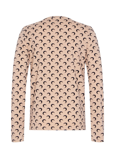 Men Moon Printed Jersey Second Skin Regular Top (Tan)