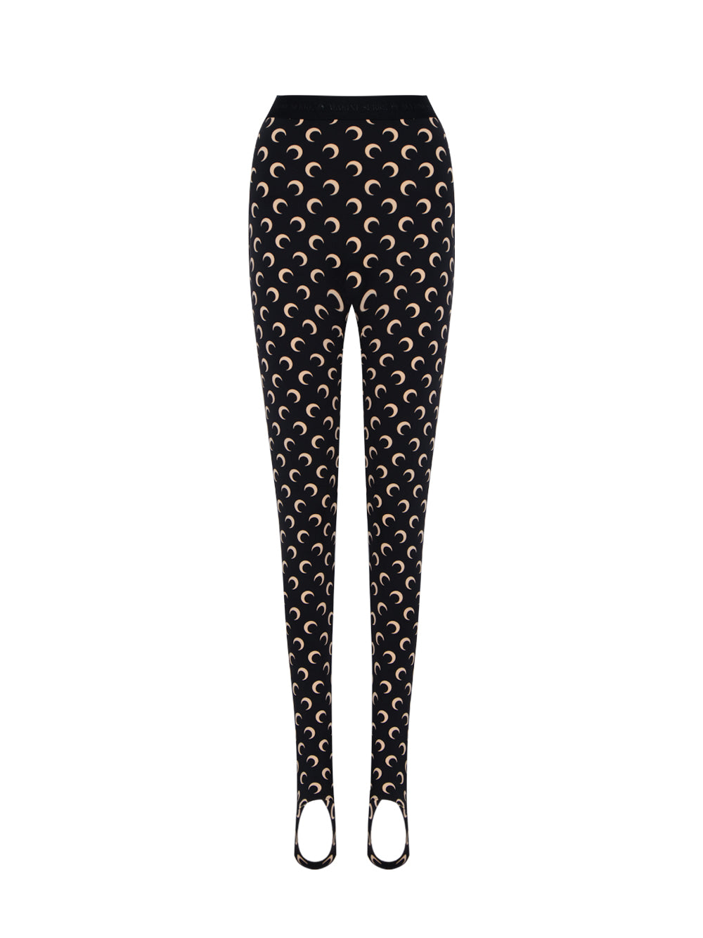 Women Moon Printed Jersey Stirrup Leggings (Inverse Tan)