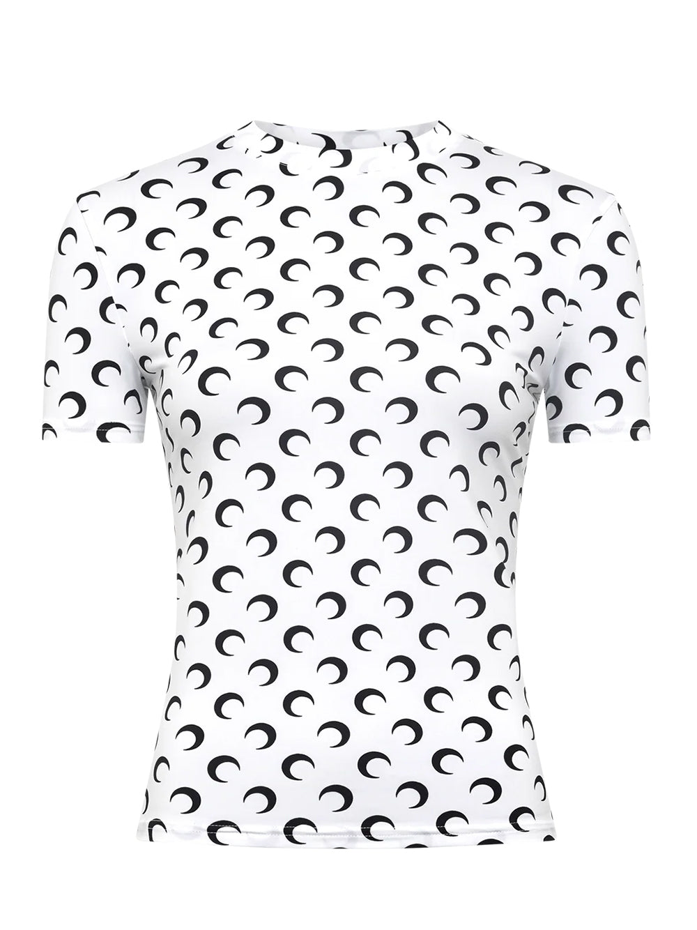 Women Recycled Moon Jersey Second Skin Short Sleeves Top (Optical White)