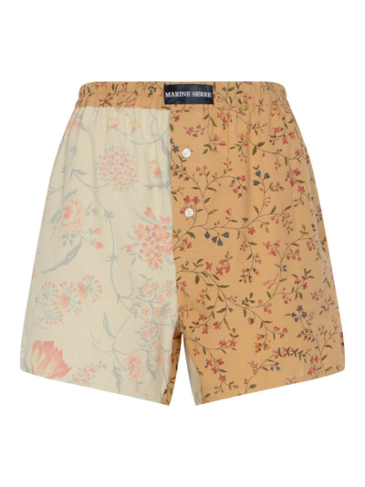 Upcycled Floral Linen Shorts (Gravel)