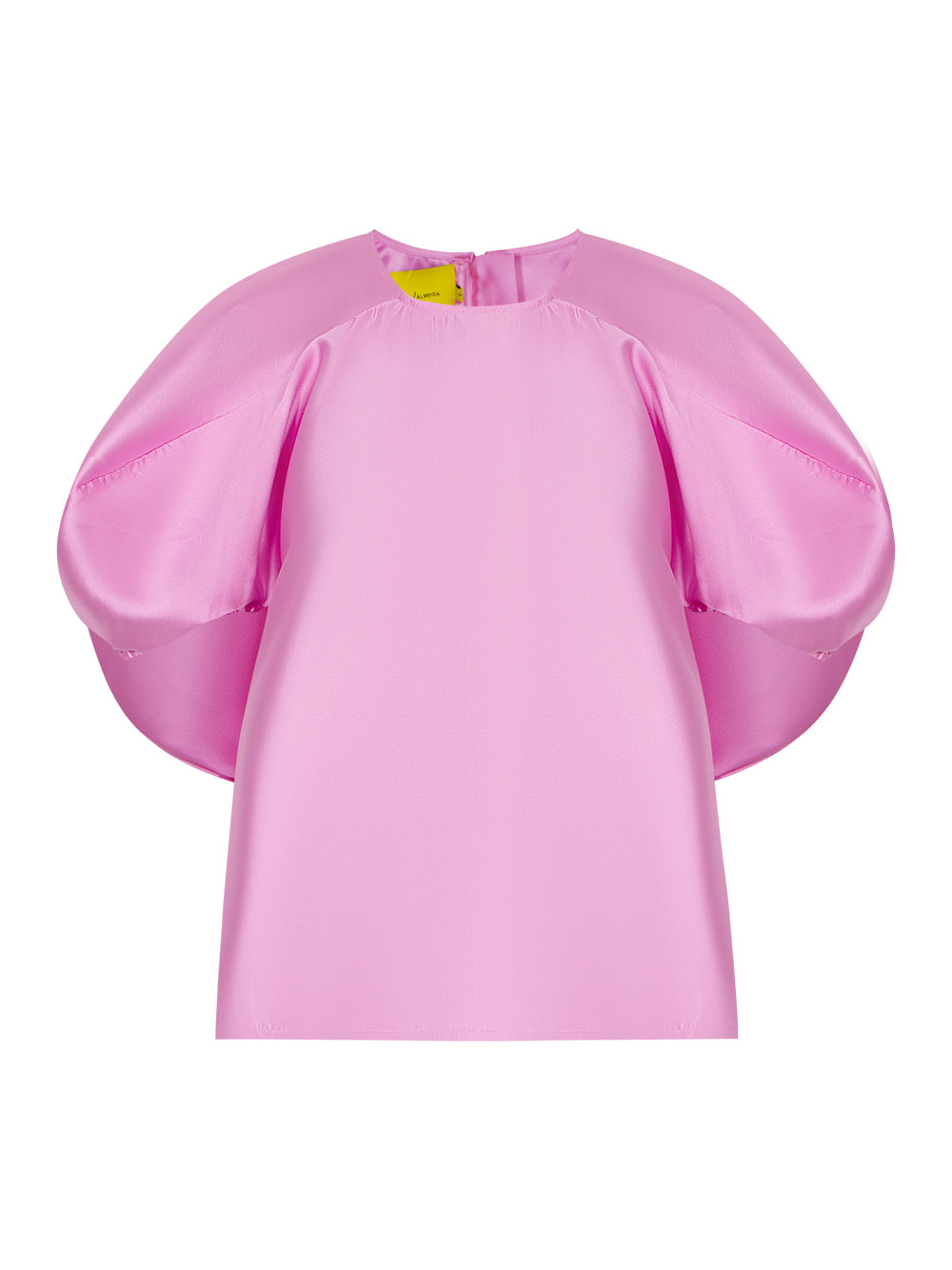 Heavy Satin Round Sleeve Top (Pink)