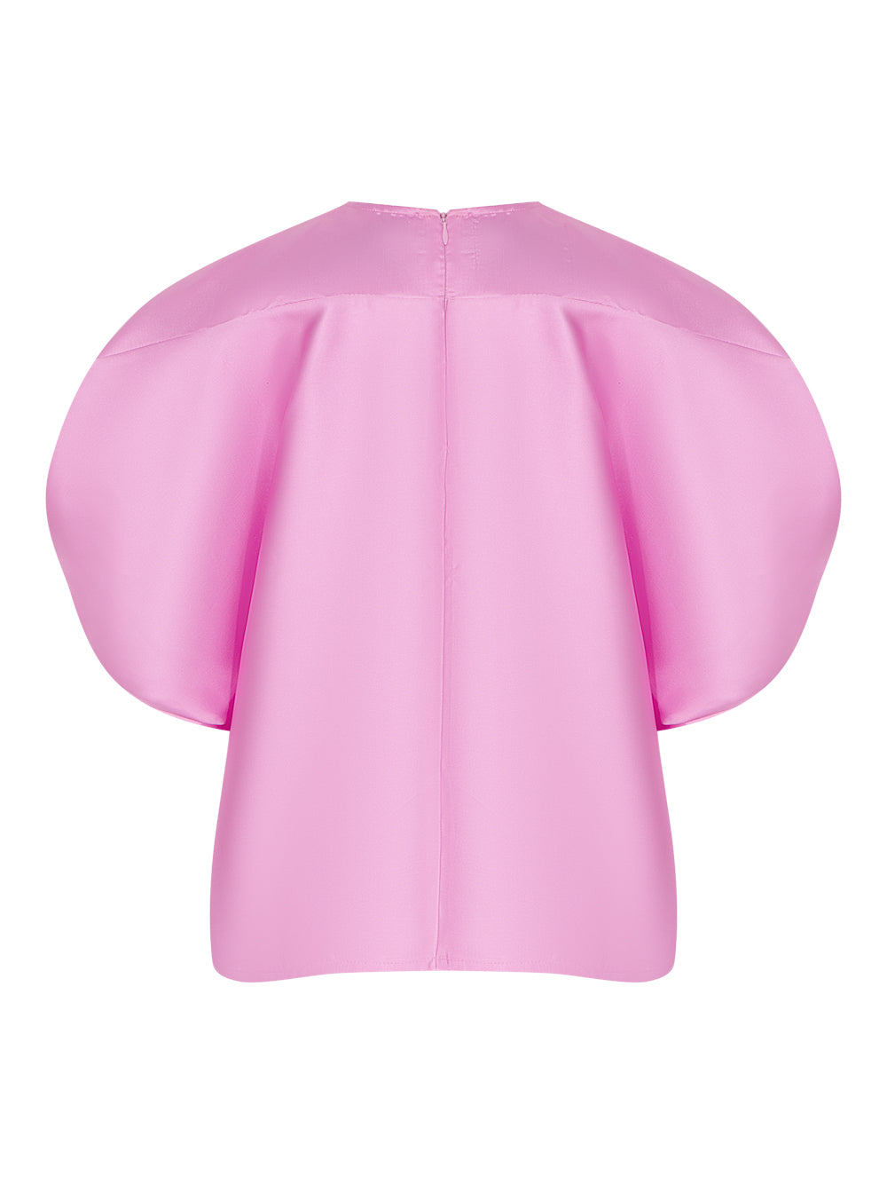 Heavy Satin Round Sleeve Top (Pink)