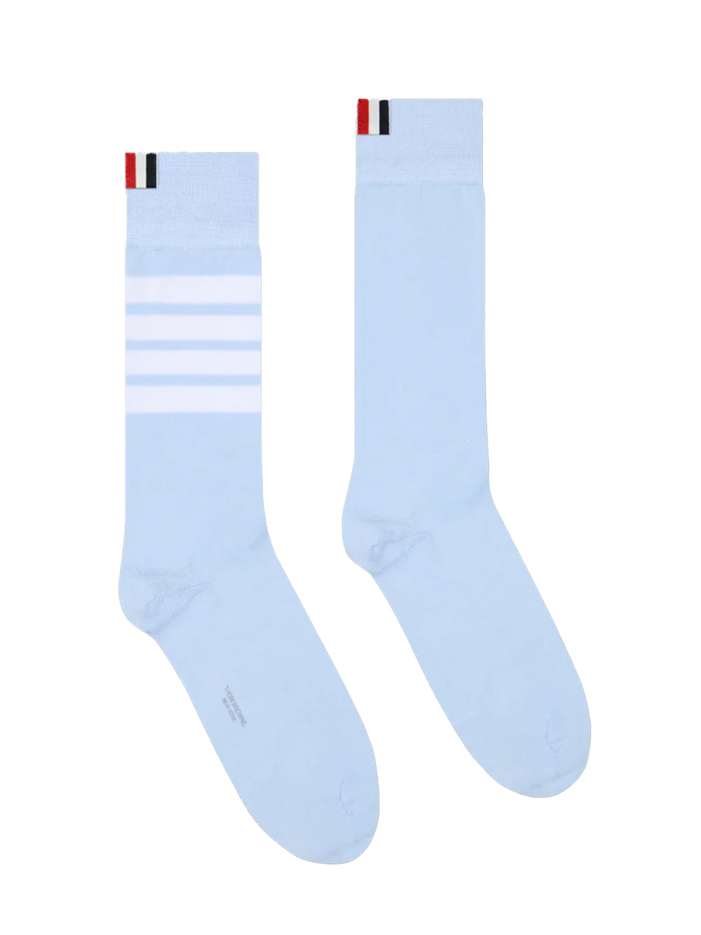 Cotton 4-Bar Mid Calf Socks Blue