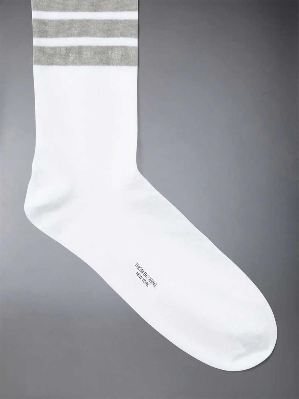 Lightweight Cotton 4-Bar Mid Calf Socks White