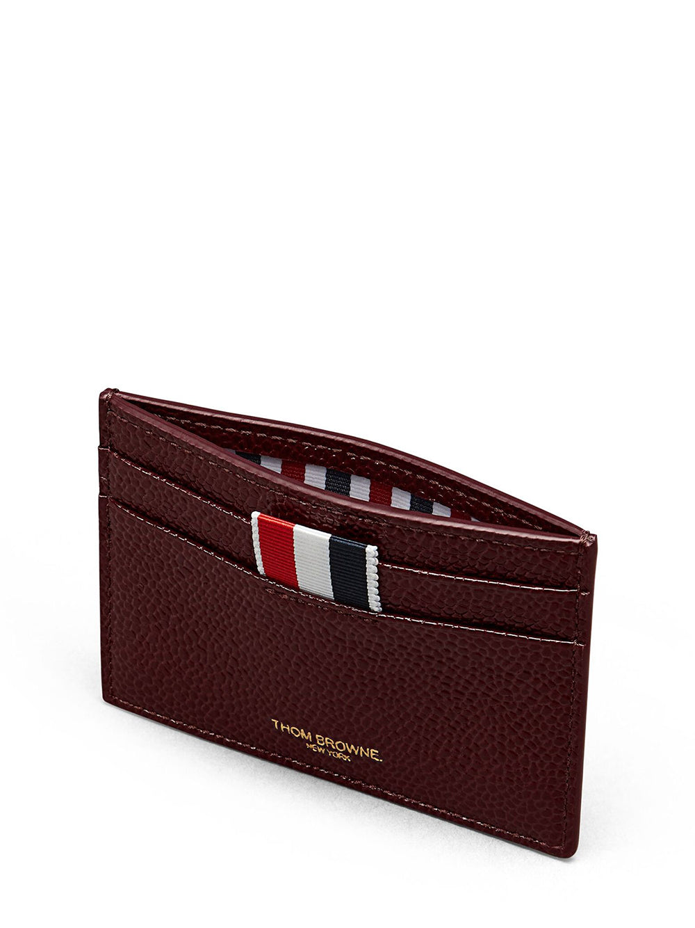 Lucido Leather Single Card Holder (Burgundy)