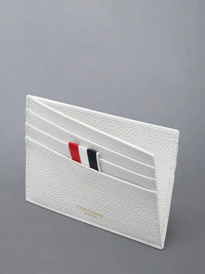 Pebble Grain Note Compartment Card Holder White