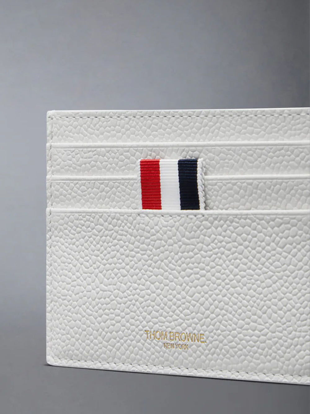 Pebble Grain Note Compartment Card Holder White
