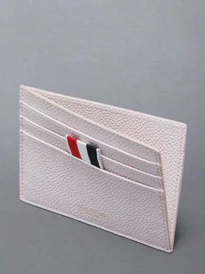 Pebble Grain Note Compartment Card Holder Light Pink