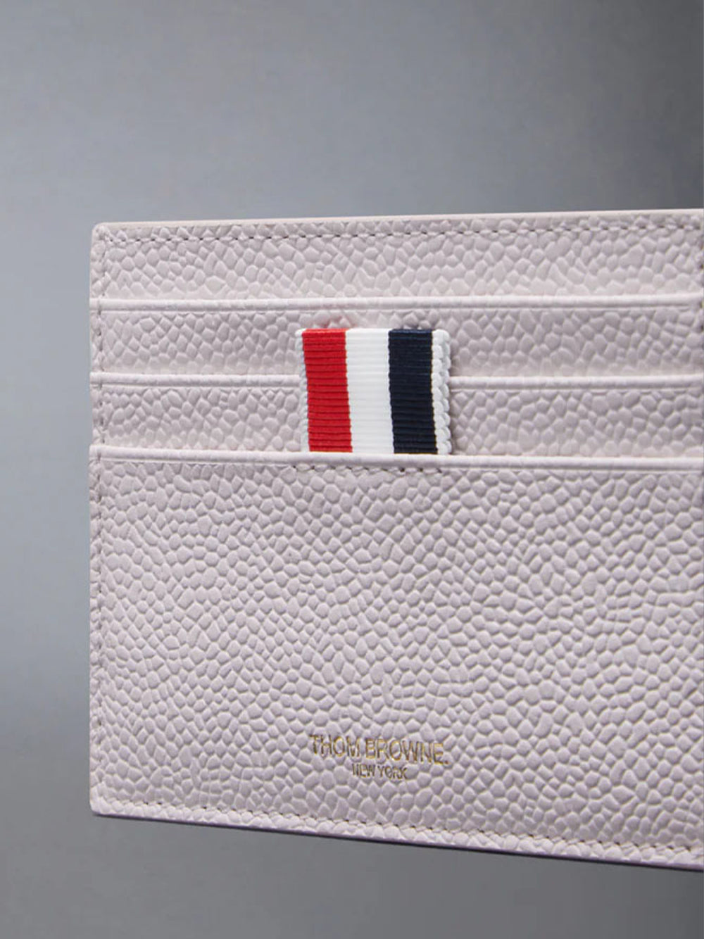 Pebble Grain Note Compartment Card Holder Light Pink