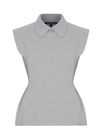 Interlock Sleeveless Waisted P Light Grey Melange