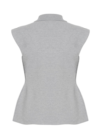 Interlock Sleeveless Waisted P Light Grey Melange