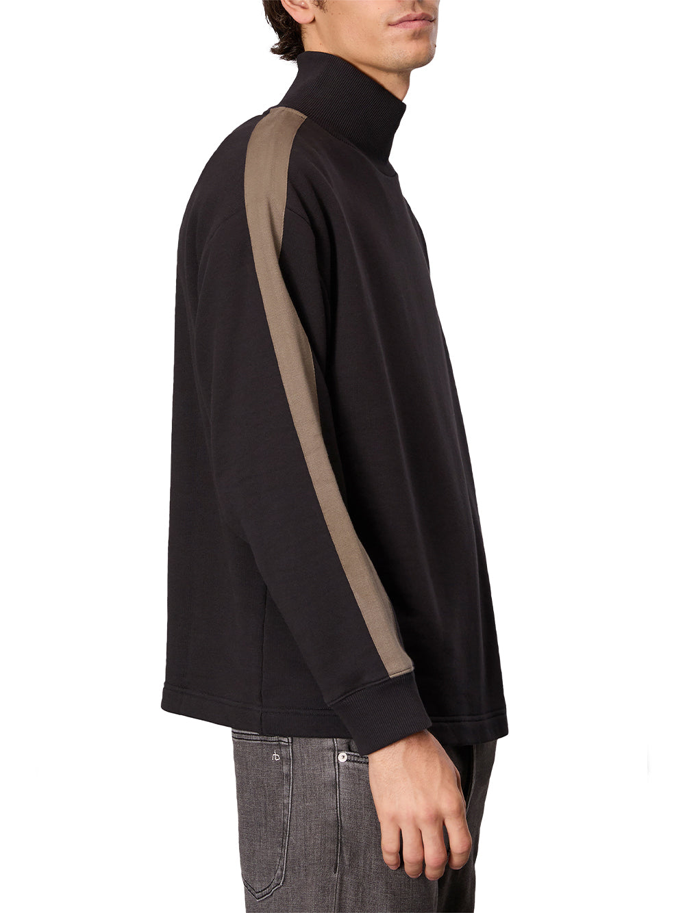 Mixed Media Mockneck Black