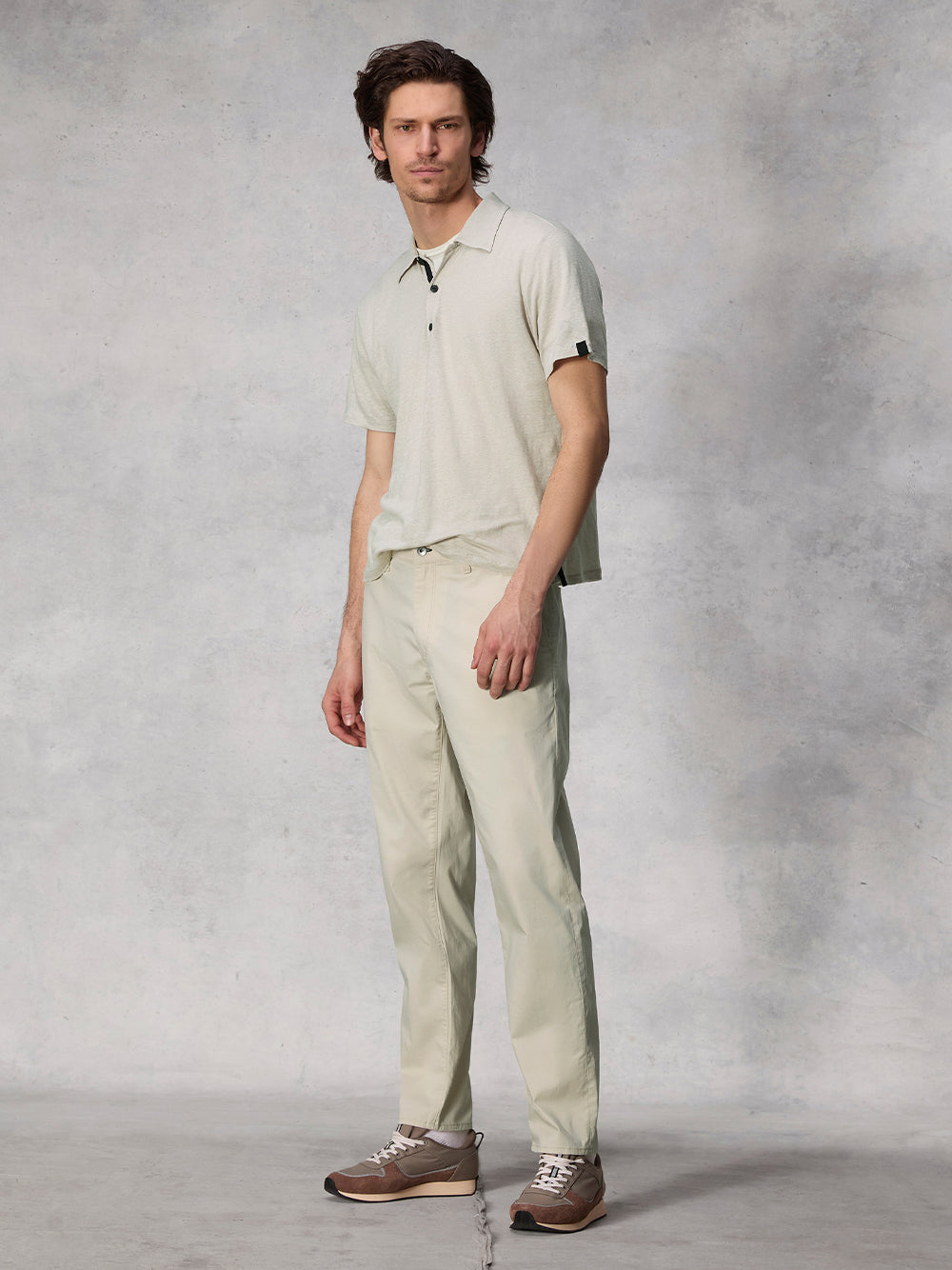 Classic Linen Polo (Light Grey)