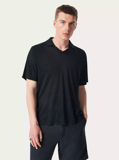 Classic Linen Johnny Polo (Black)
