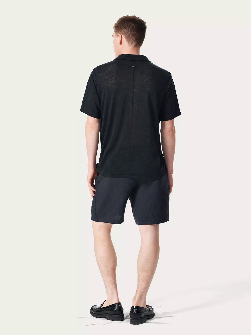 Classic Linen Johnny Polo (Black)