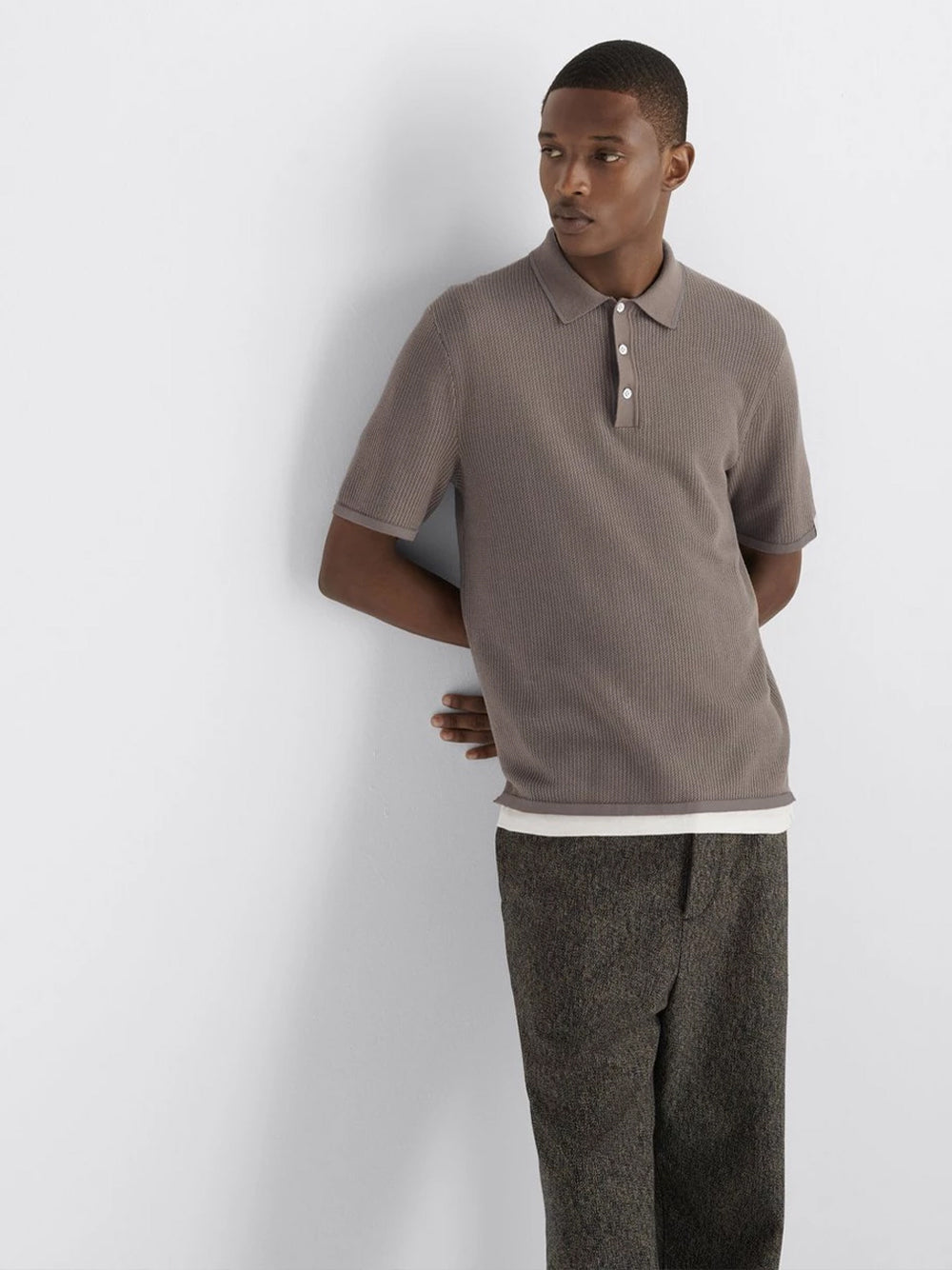 Harvey Knit Polo (Taupe)