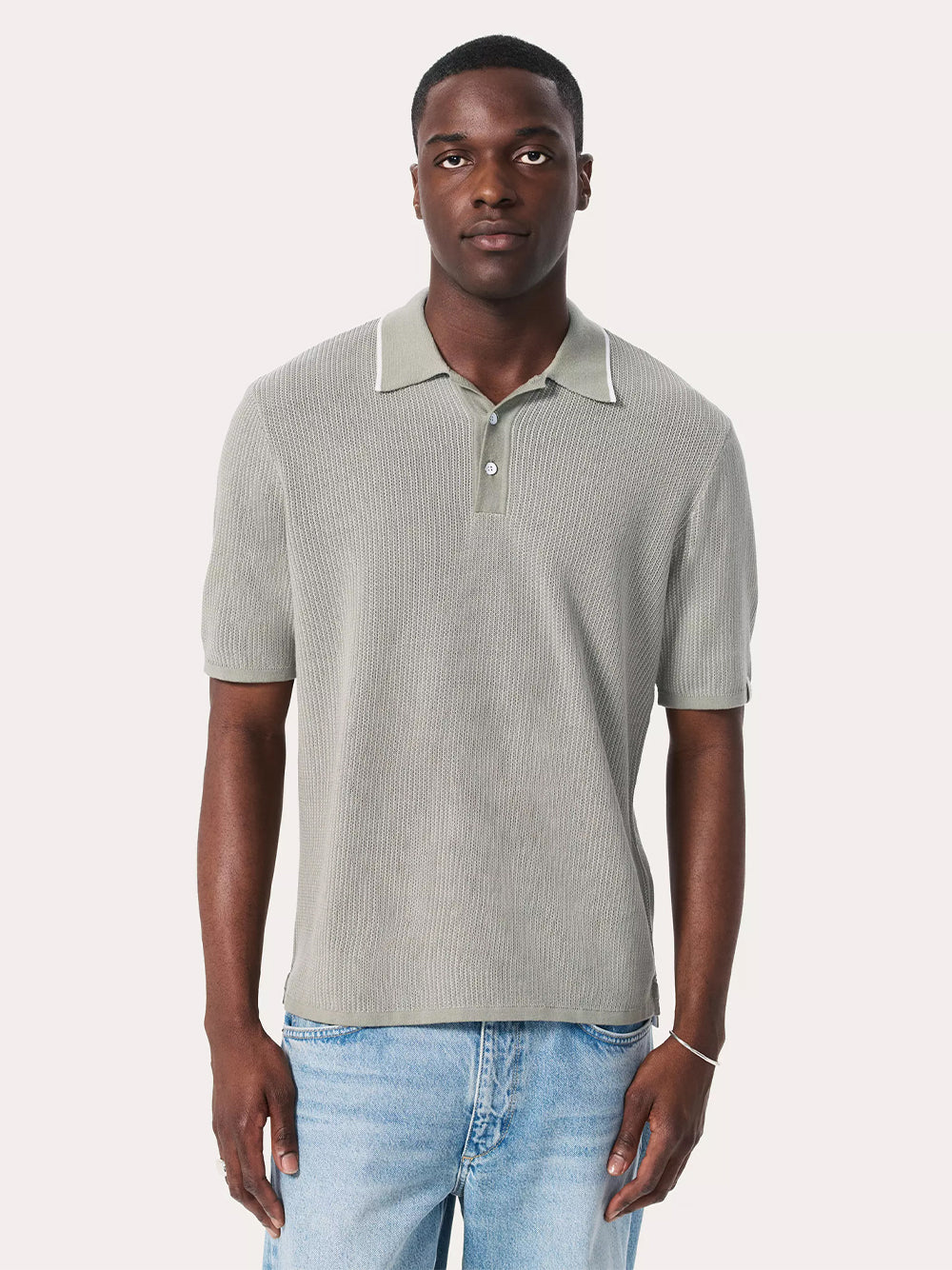 Harvey Knit Polo (Light Grey)