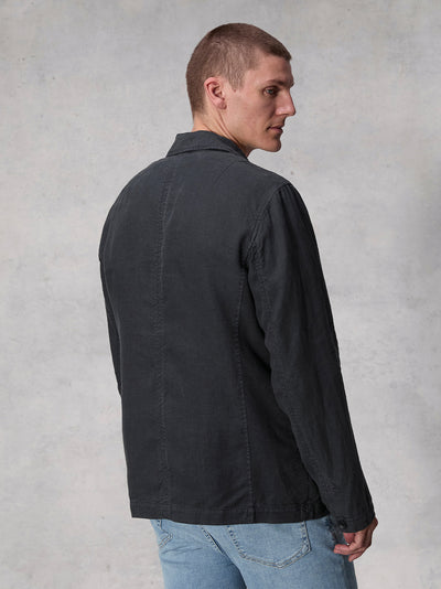 Evan Linen Chore Jacket (Black)