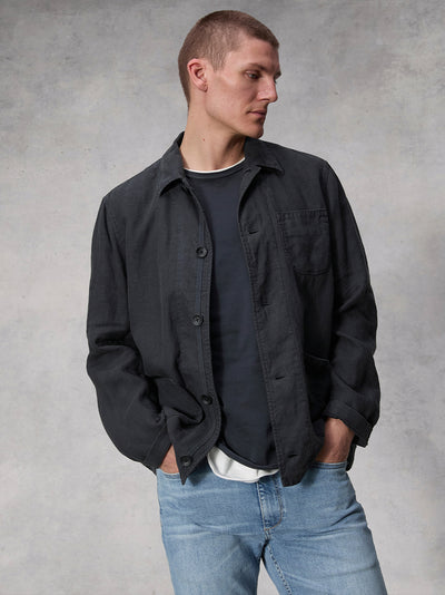 Evan Linen Chore Jacket (Black)