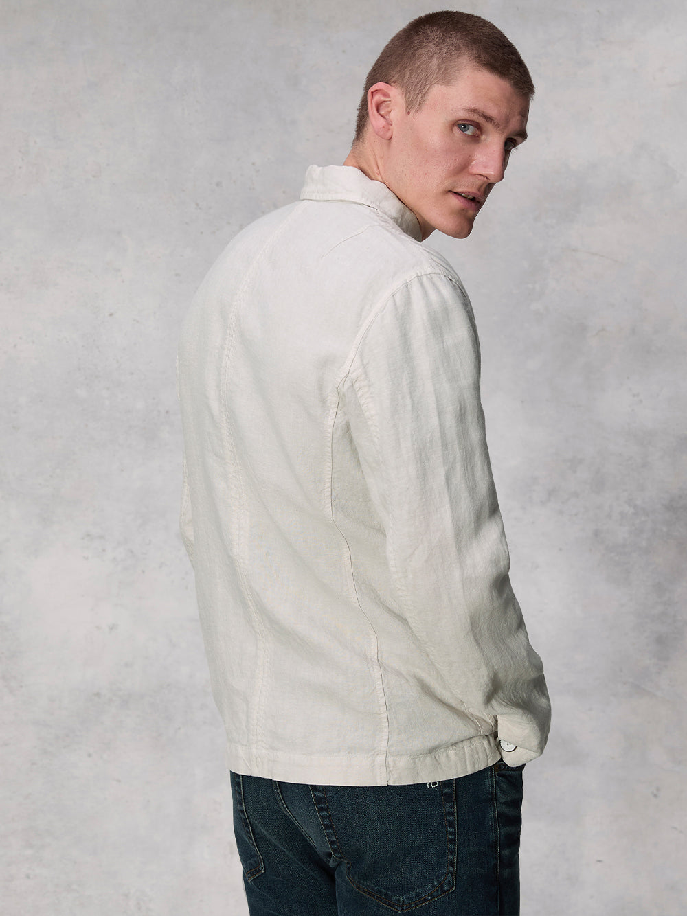 Evan Linen Chore Jacket (Light Grey)