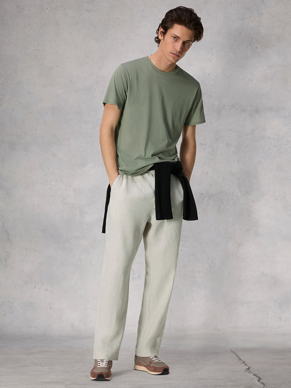Bradford Linen Drawstring Pant (Light Grey)