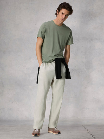 Bradford Linen Drawstring Pant (Light Grey)