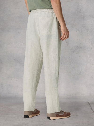 Bradford Linen Drawstring Pant (Light Grey)