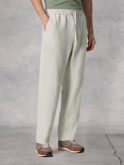 Bradford Linen Drawstring Pant (Light Grey)