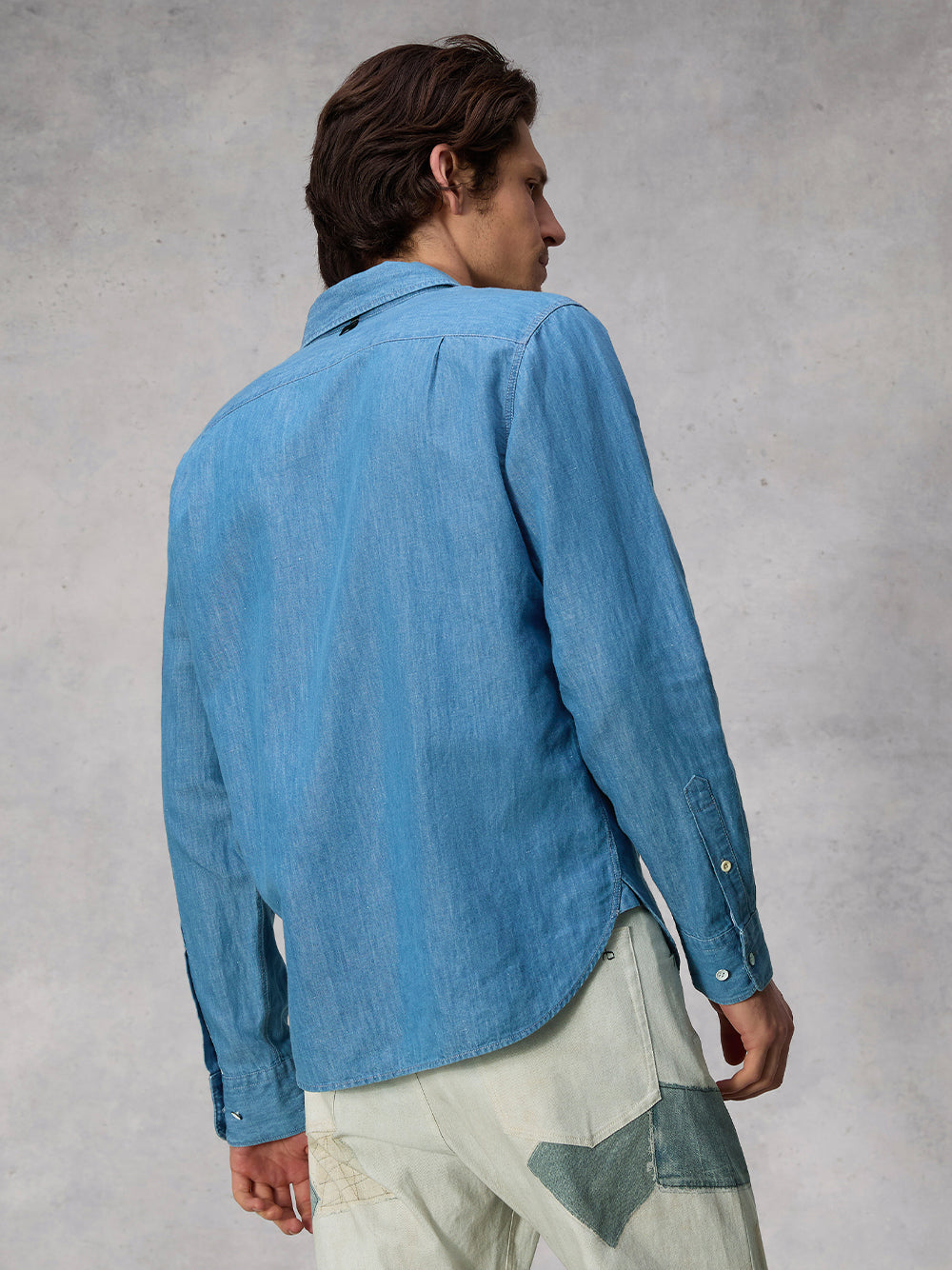 Finch Linen Denim Shirt (Light Indigo)