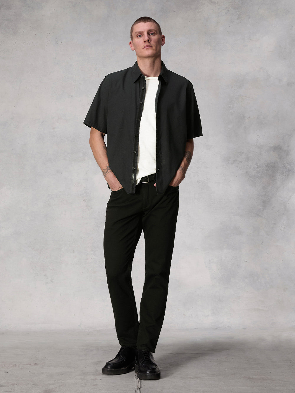 Dalton Cotton Hemp Shirt (Black)