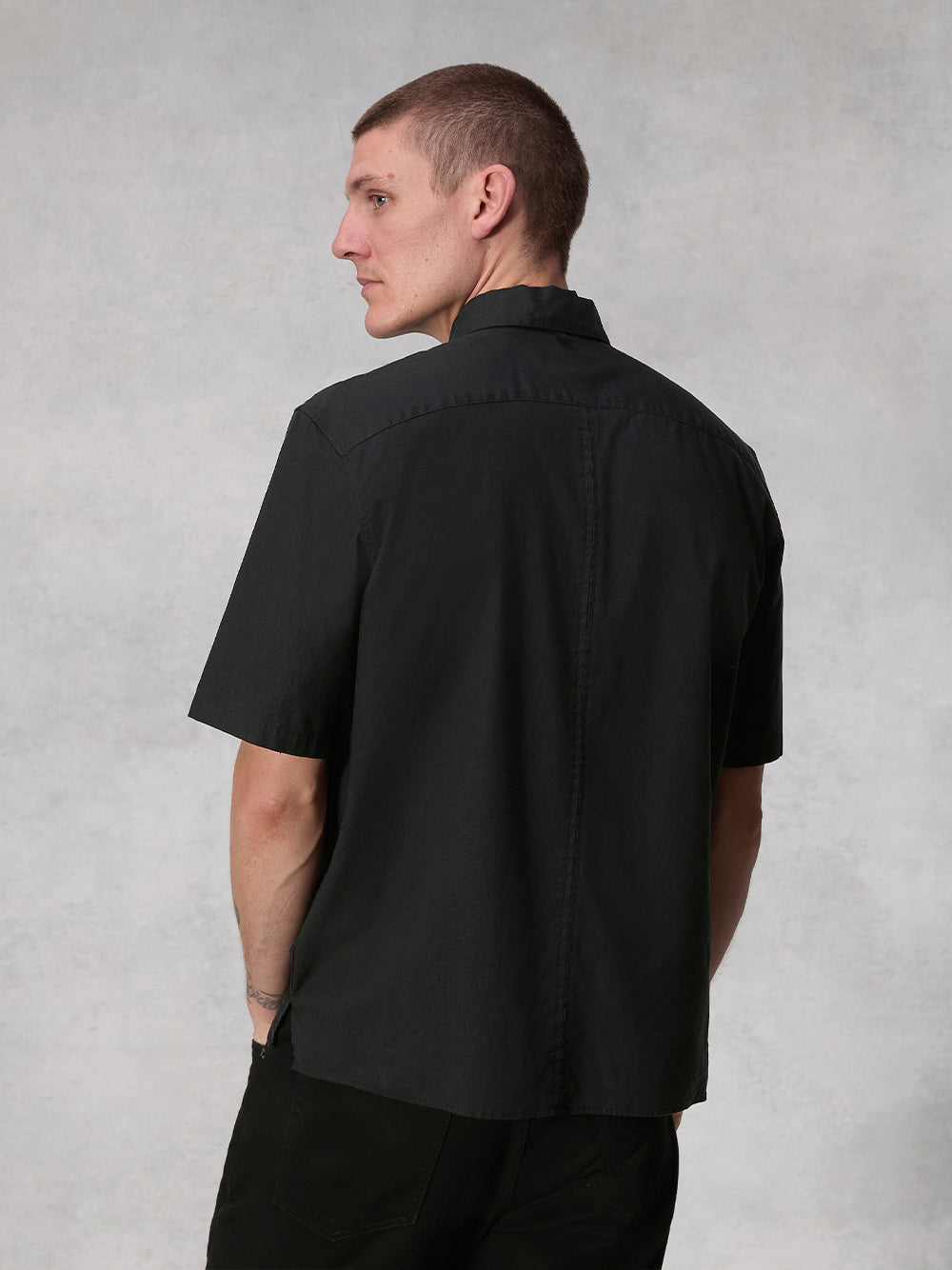 Dalton Cotton Hemp Shirt (Black)