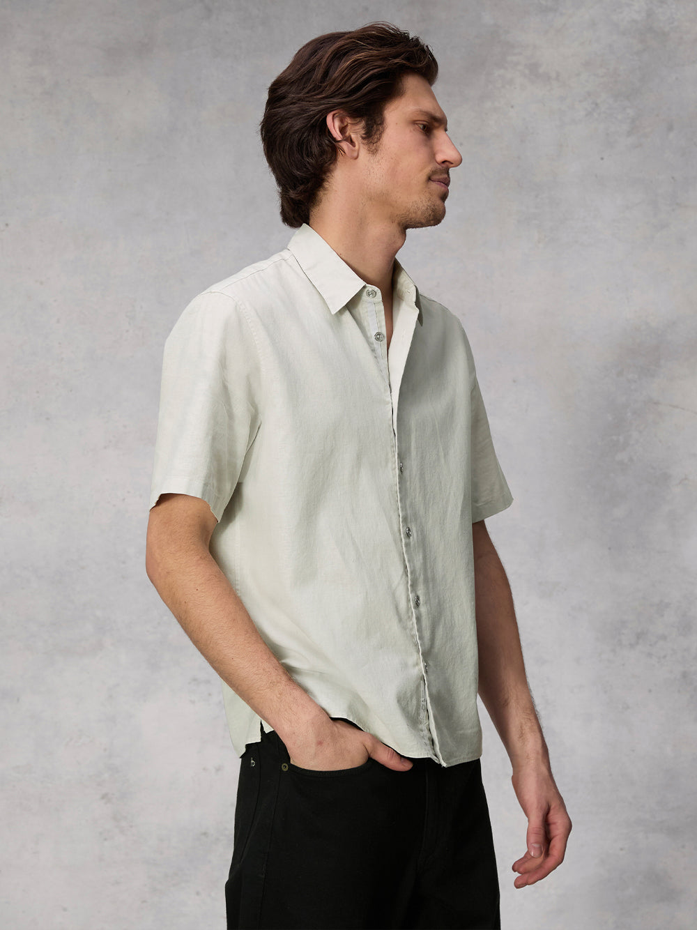 Dalton Cotton Hemp Shirt (Light Grey)