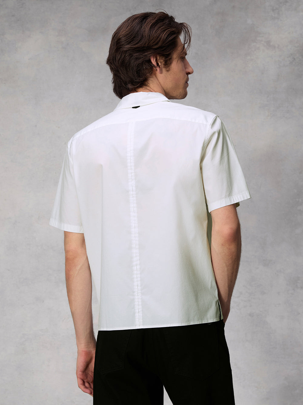 Dalton Cotton Poplin Blouson Shirt (White)